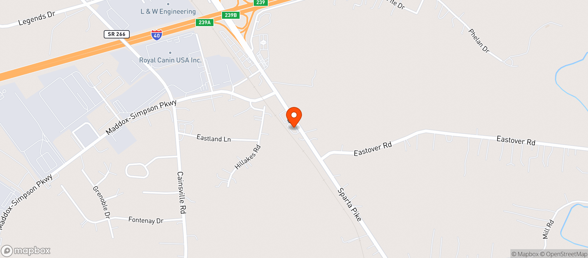Map showing Sparta Pike Liquors