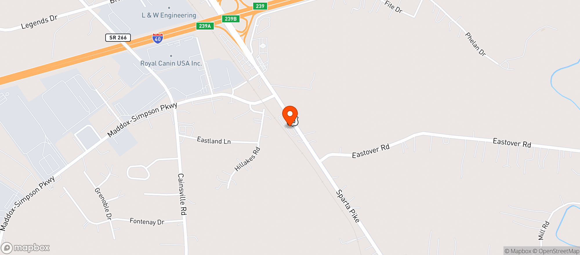 Map showing Side Tracked Bar & Grill