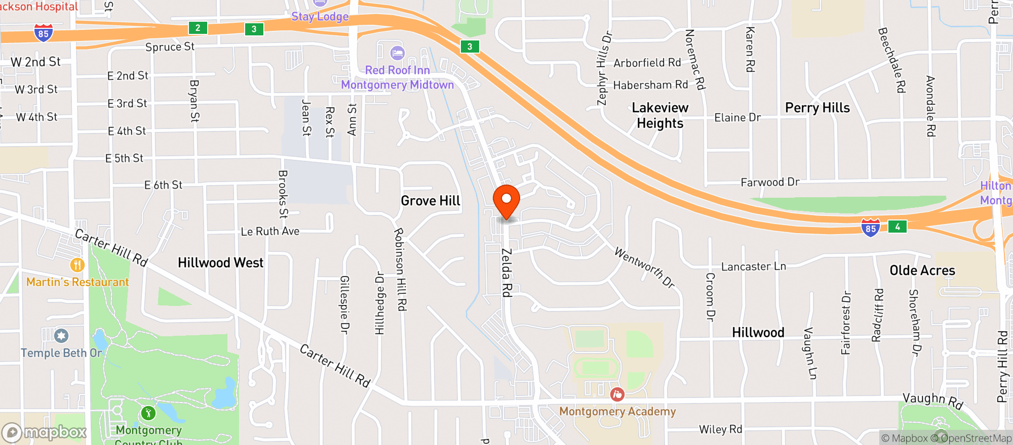 Map showing La Zona Rosa