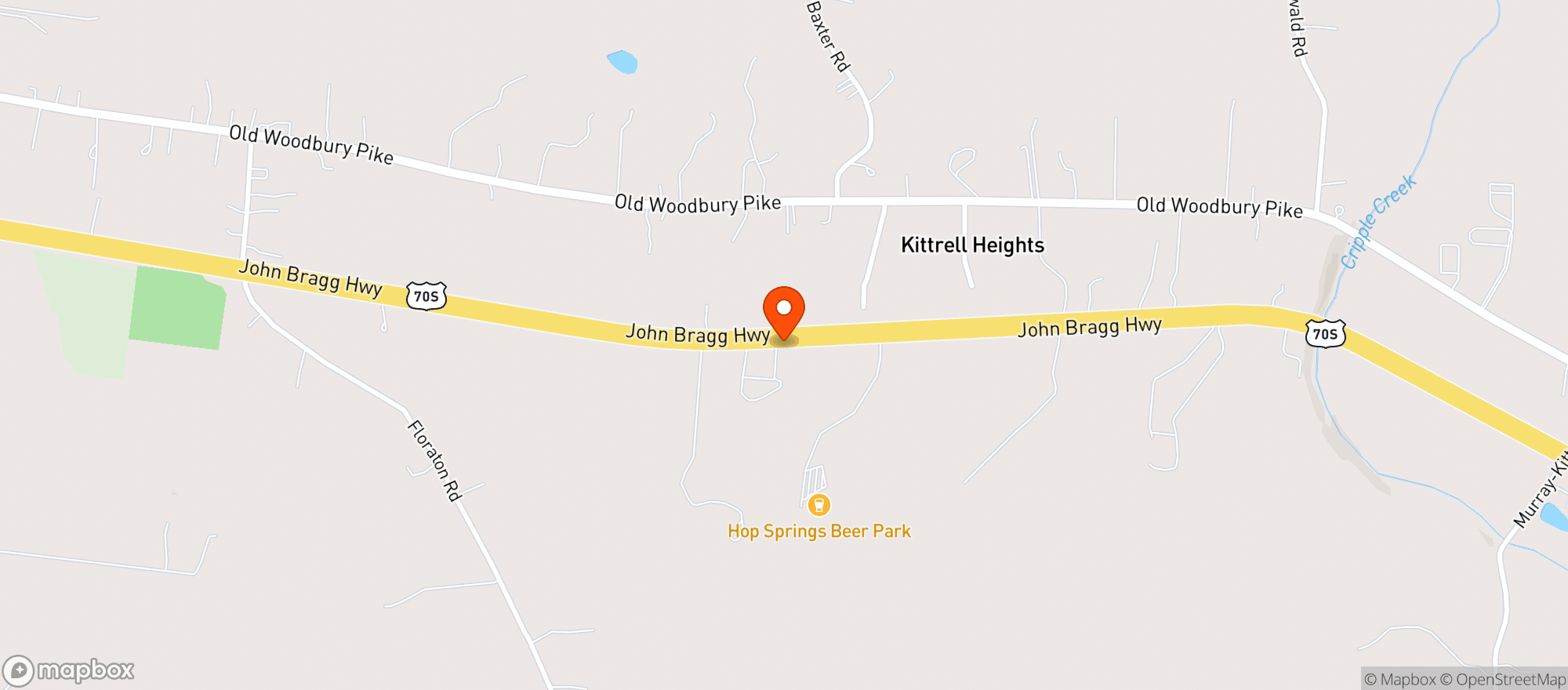 Map showing Hop Springs