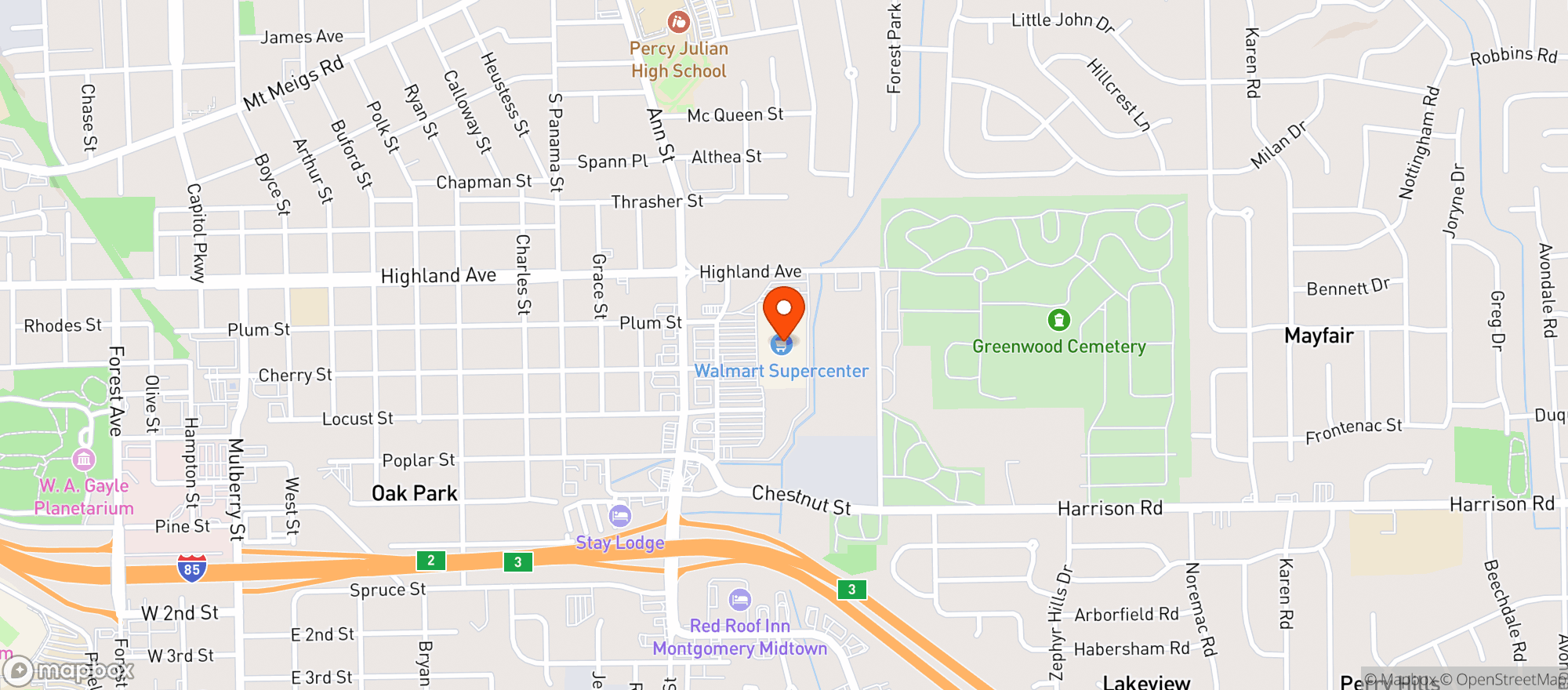 Map showing Walmart Supercenter