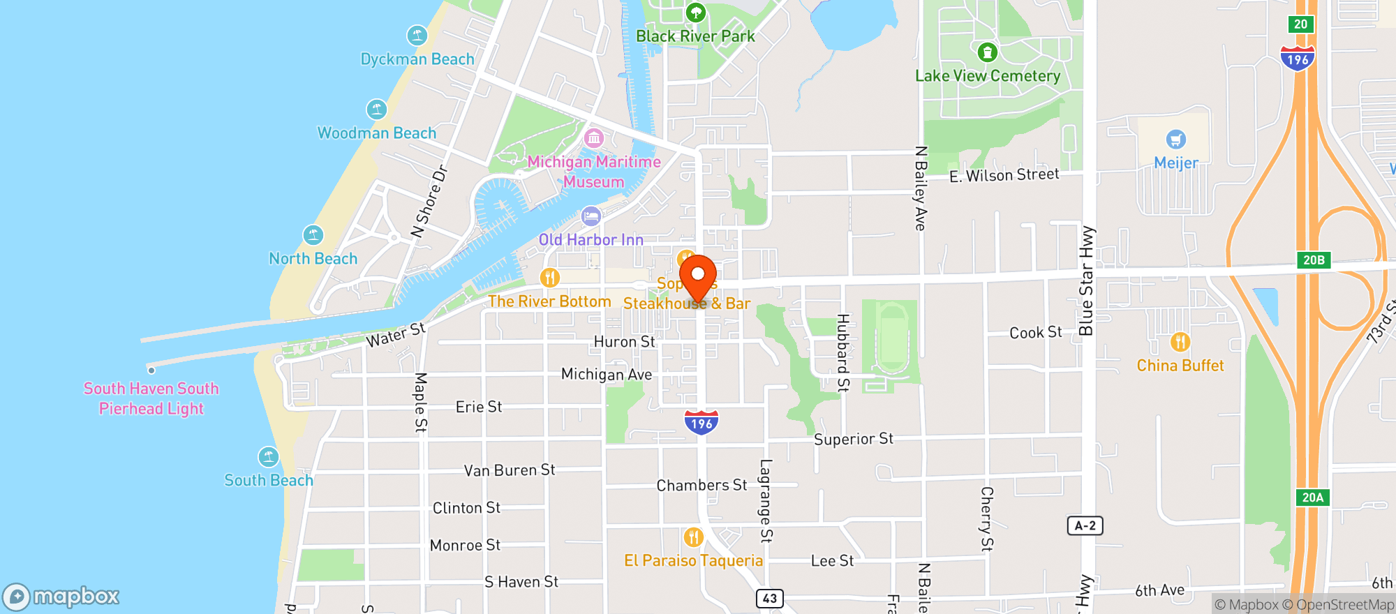Map showing Haven Market