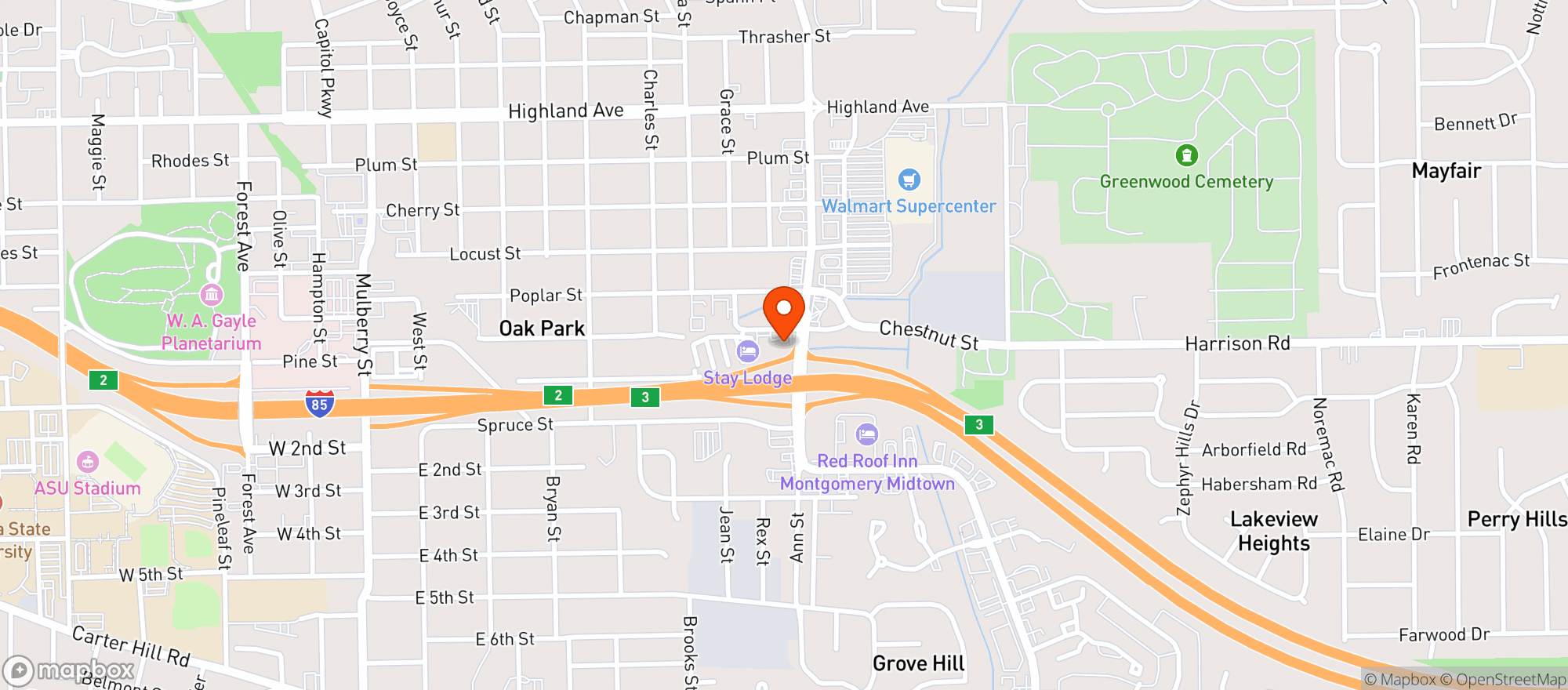 Map showing Tobacco & Beverage Outlet