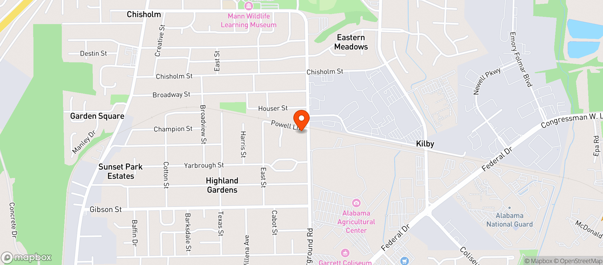 Map showing Fairground Food Mart
