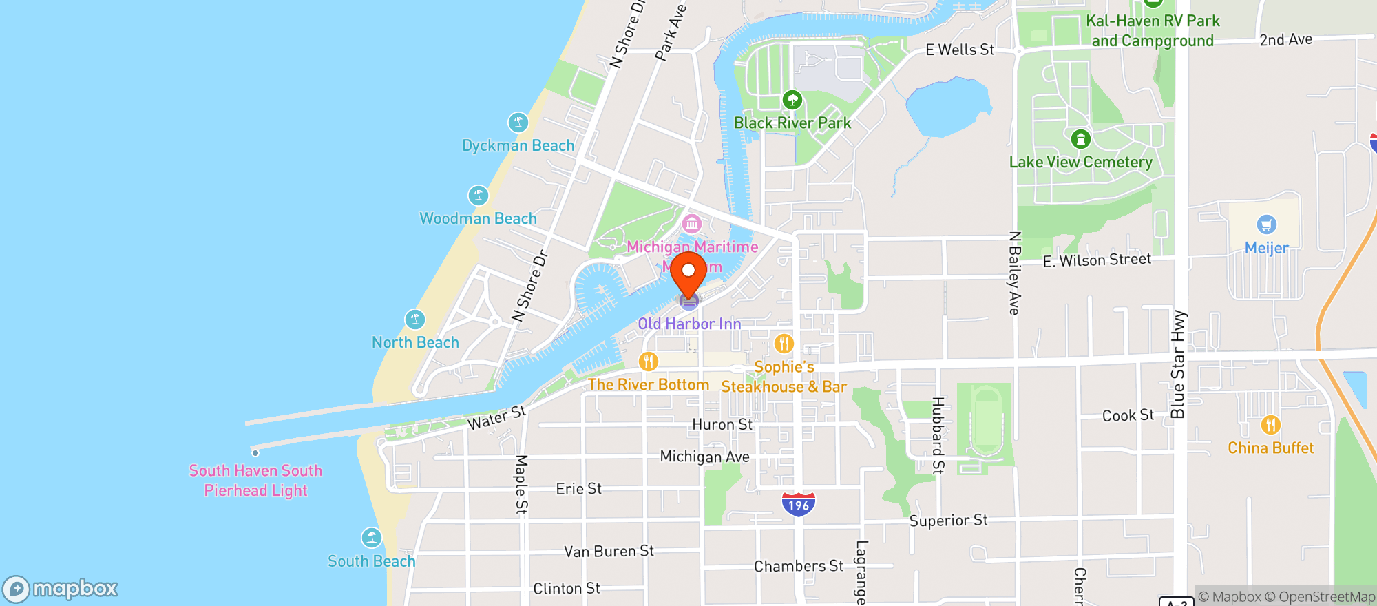 Map showing South Haven Brewpub