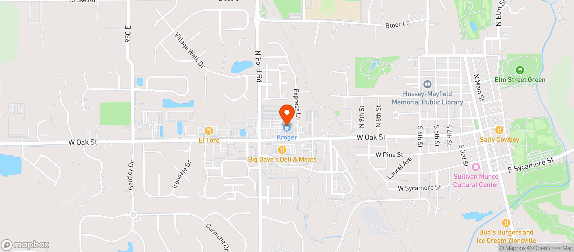 Map showing Kroger #333
