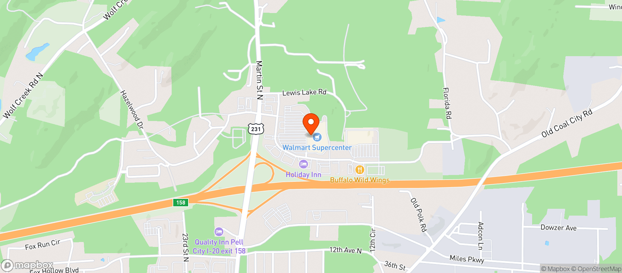 Map showing Walmart Supercenter