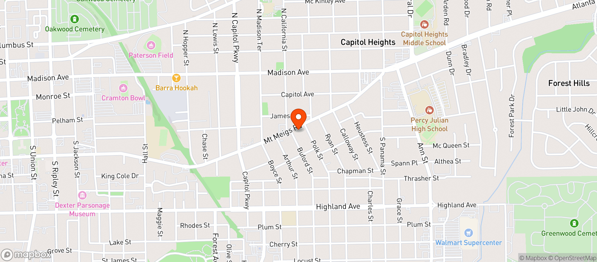 Map showing Clever Food Store