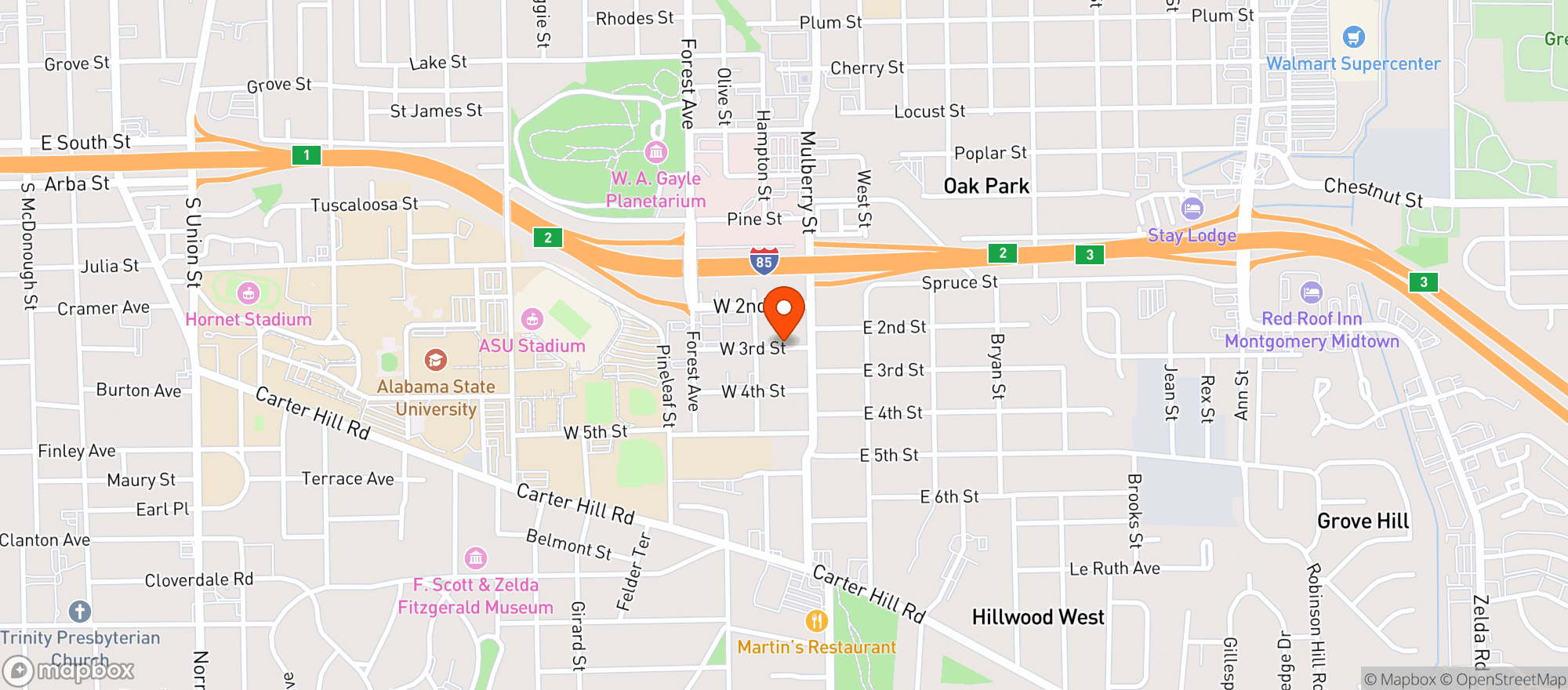 Map showing Torch Cigar Bar