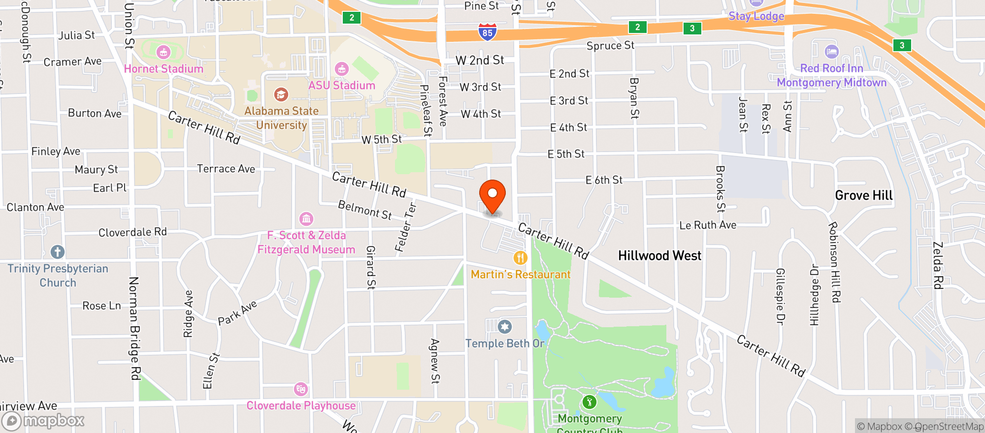 Map showing Quick Serve