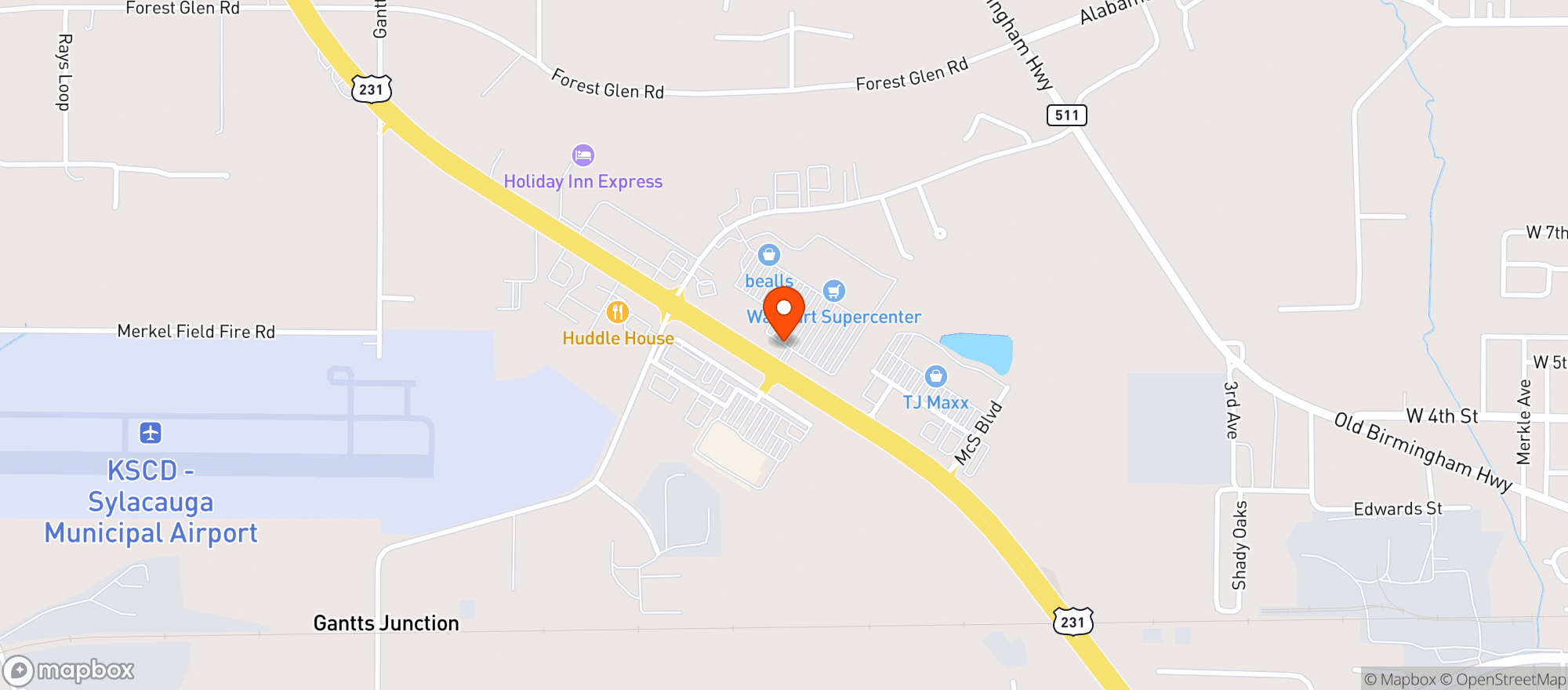 Map showing Walmart Supercenter