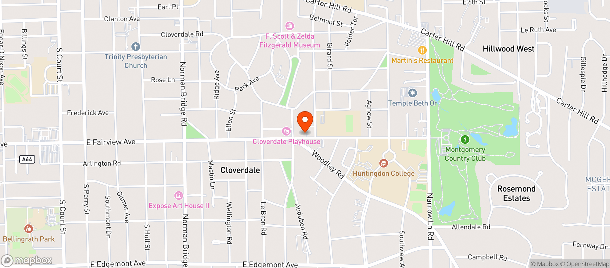 Map showing El Rey Burrito Lounge