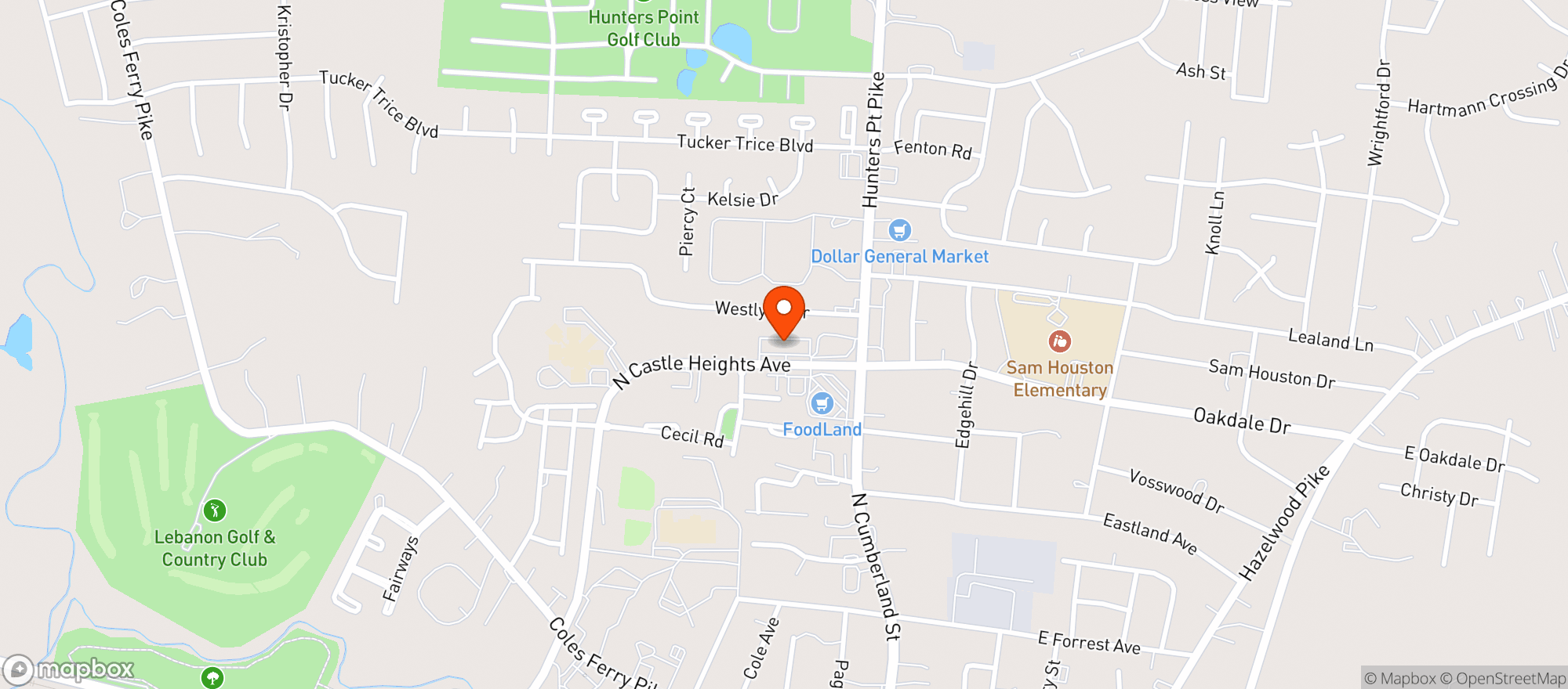 Map showing Castle Heights Wine & Spirits