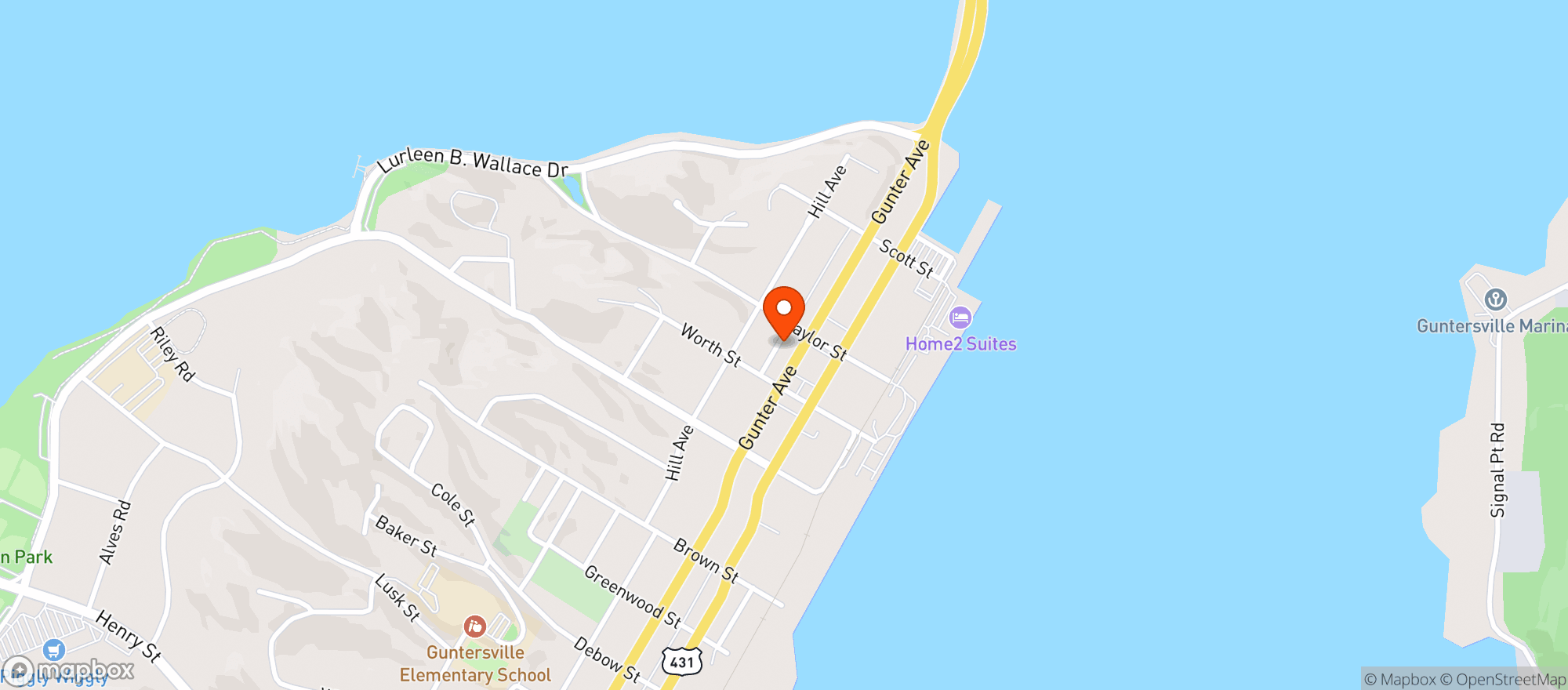 Map showing Cash Allens Pub