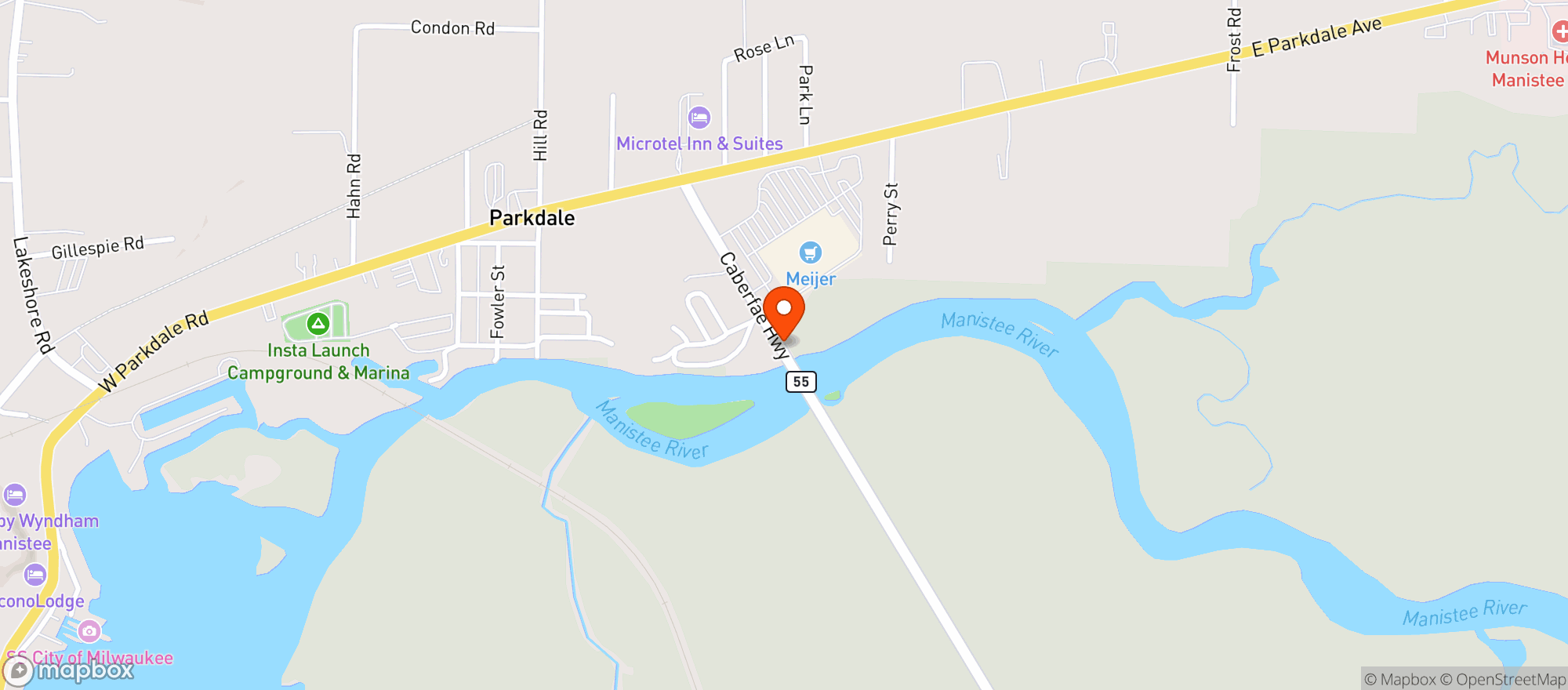 Map showing Meijer