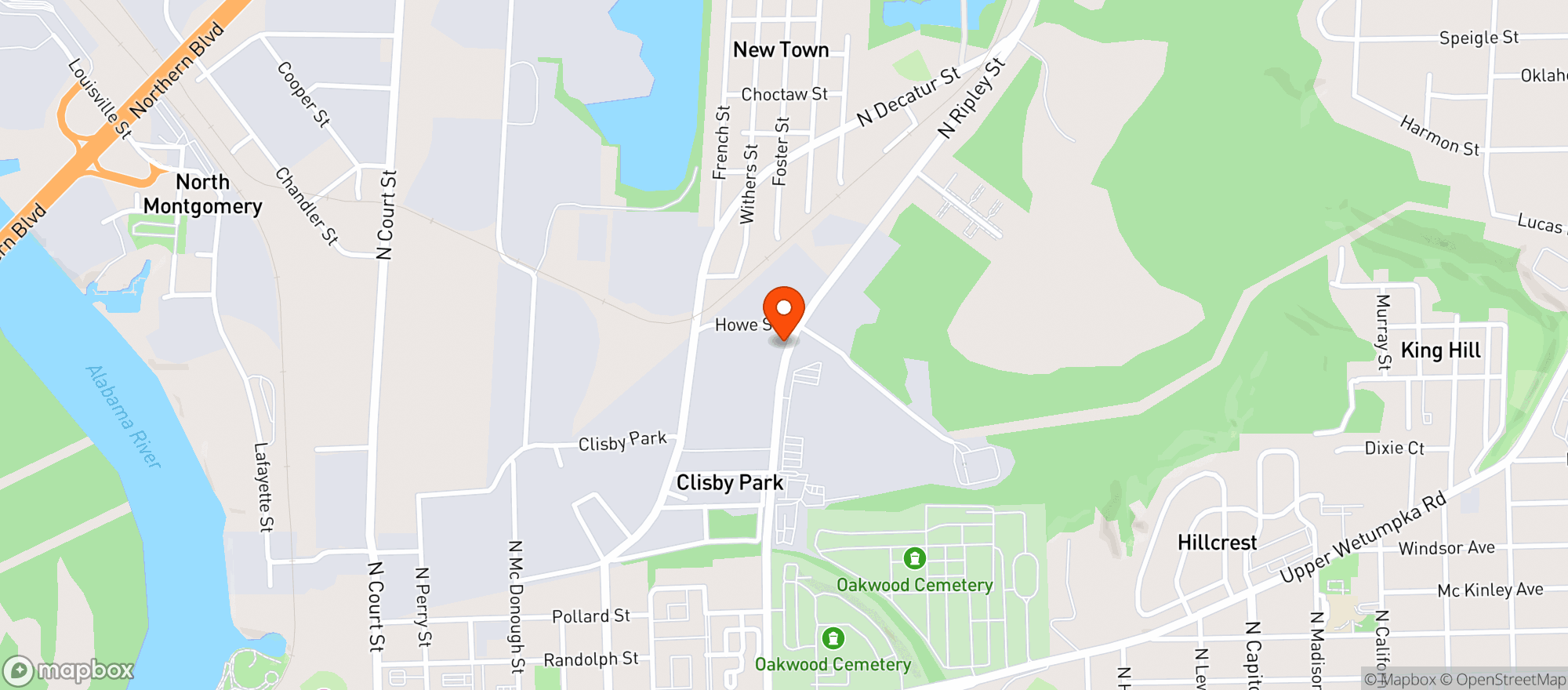 Map showing Ripley Street Package Store