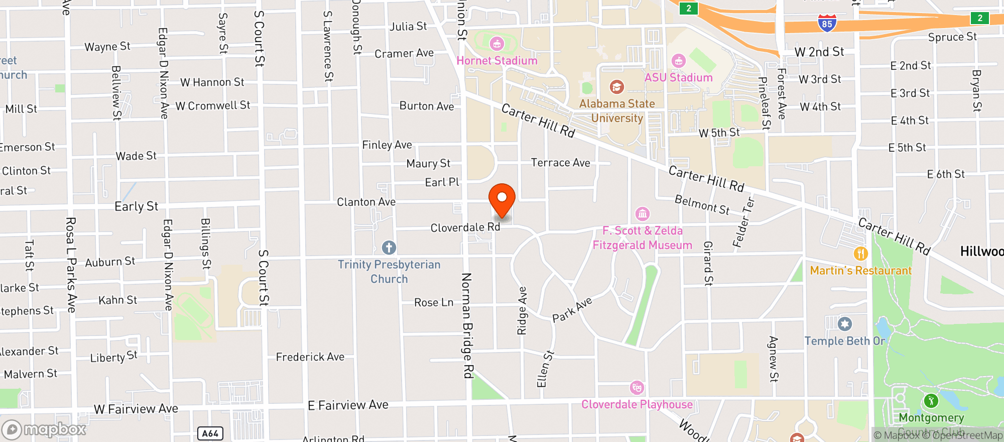 Map showing Pine Bar