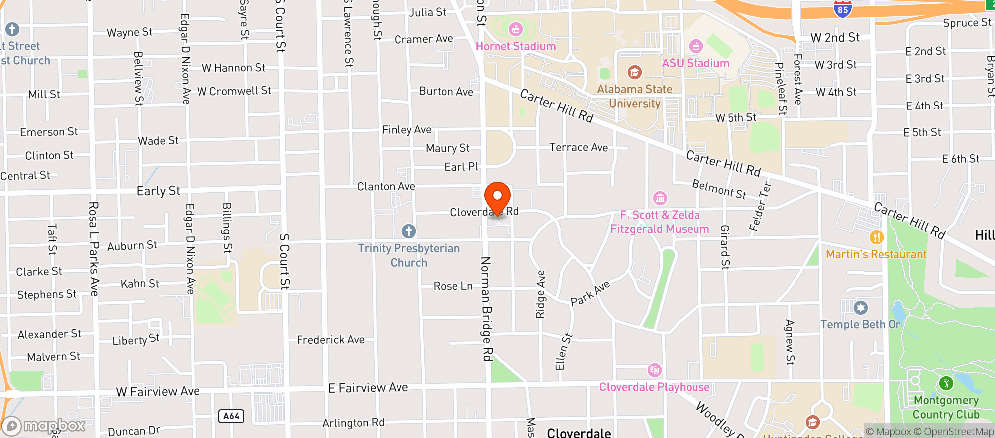 Map showing Vintage Hq