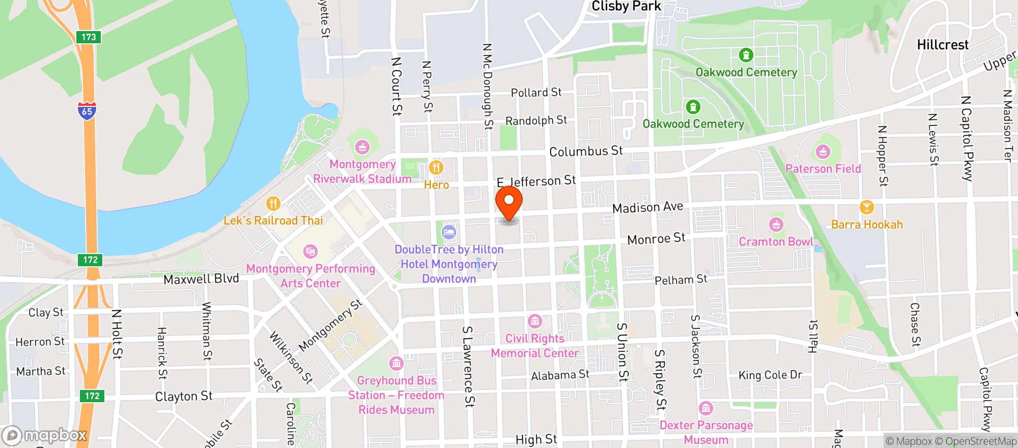 Map showing Circle K
