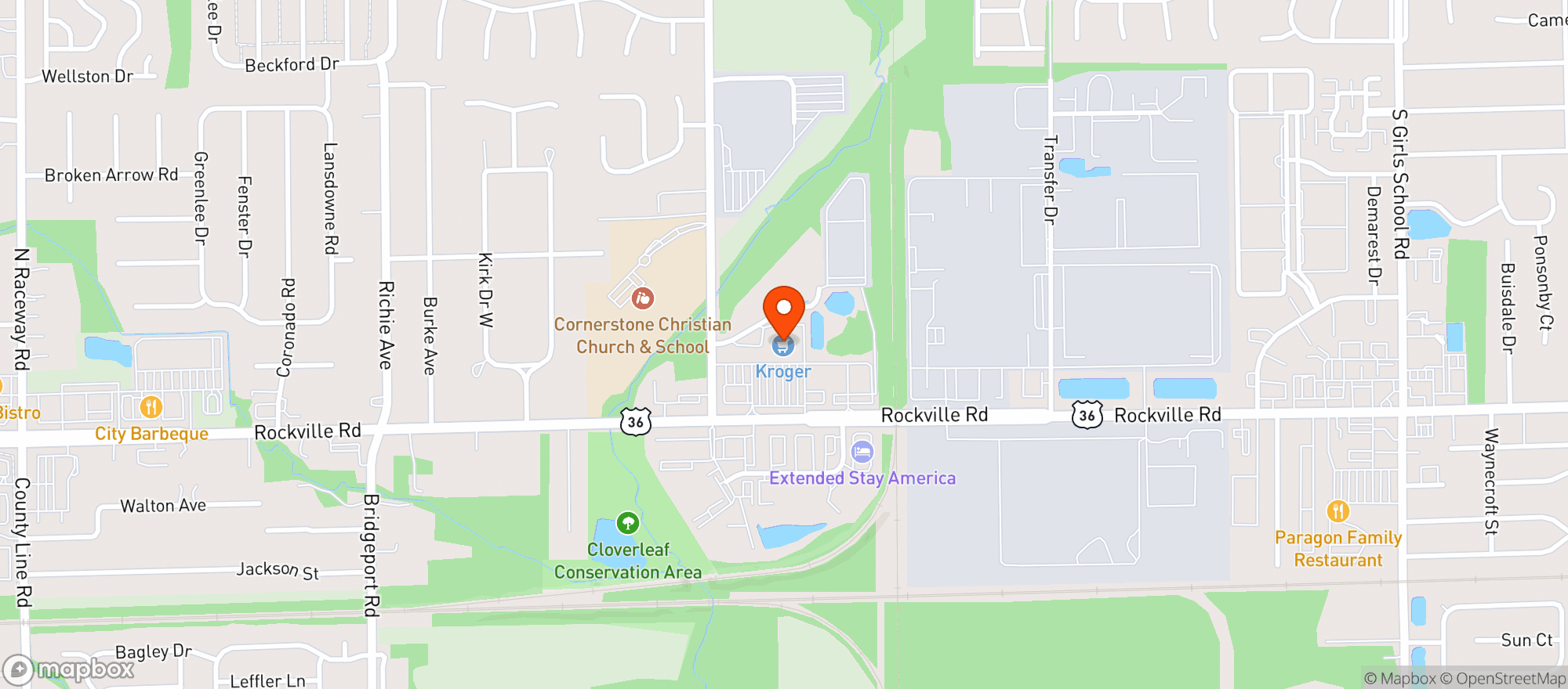 Map showing Kroger