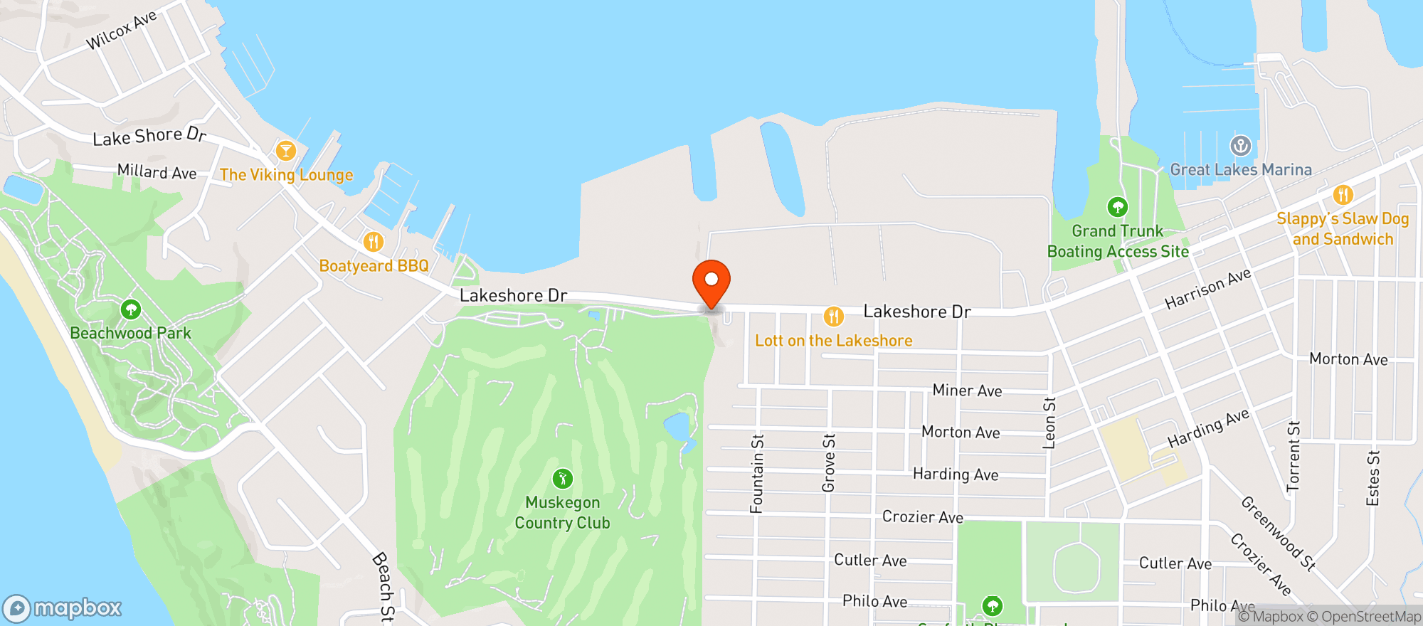 Map showing Muskegon Country Club