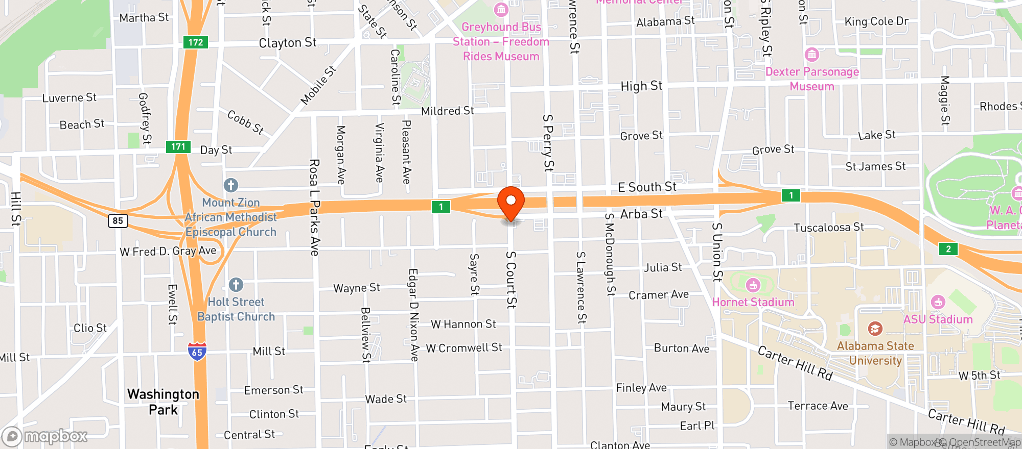 Map showing Shell Food Mart