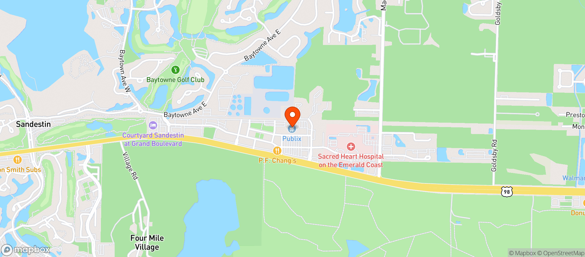 Map showing Publix