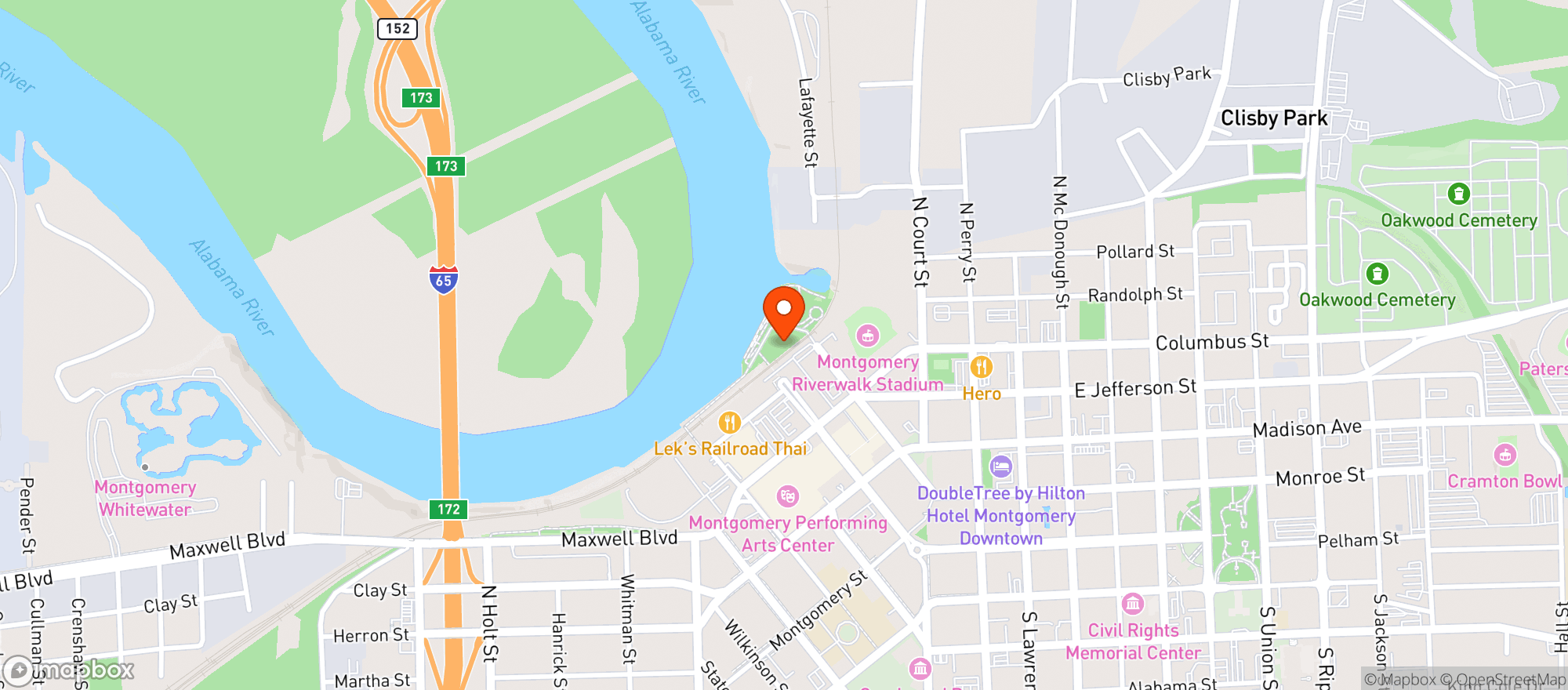 Map showing Red Bluff Bar At The Silos