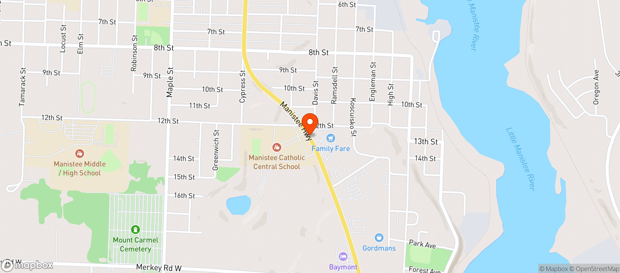 Map showing Family Fare #647