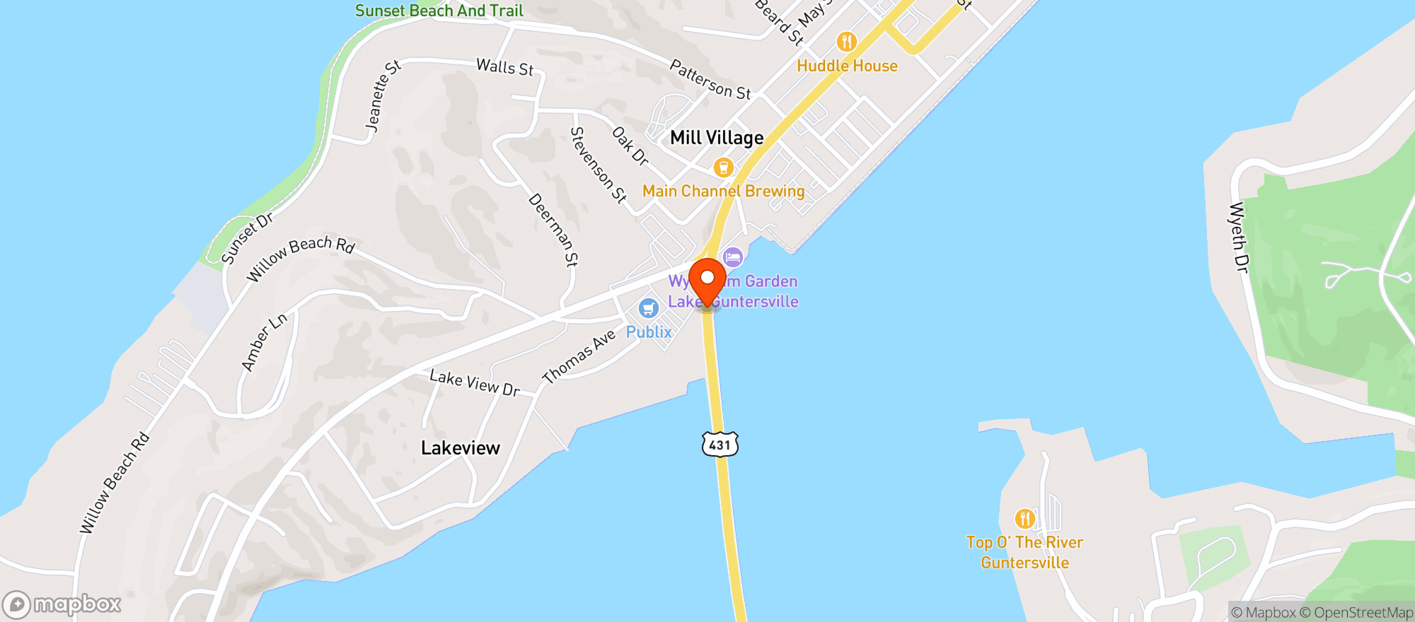 Map showing Publix Super Market