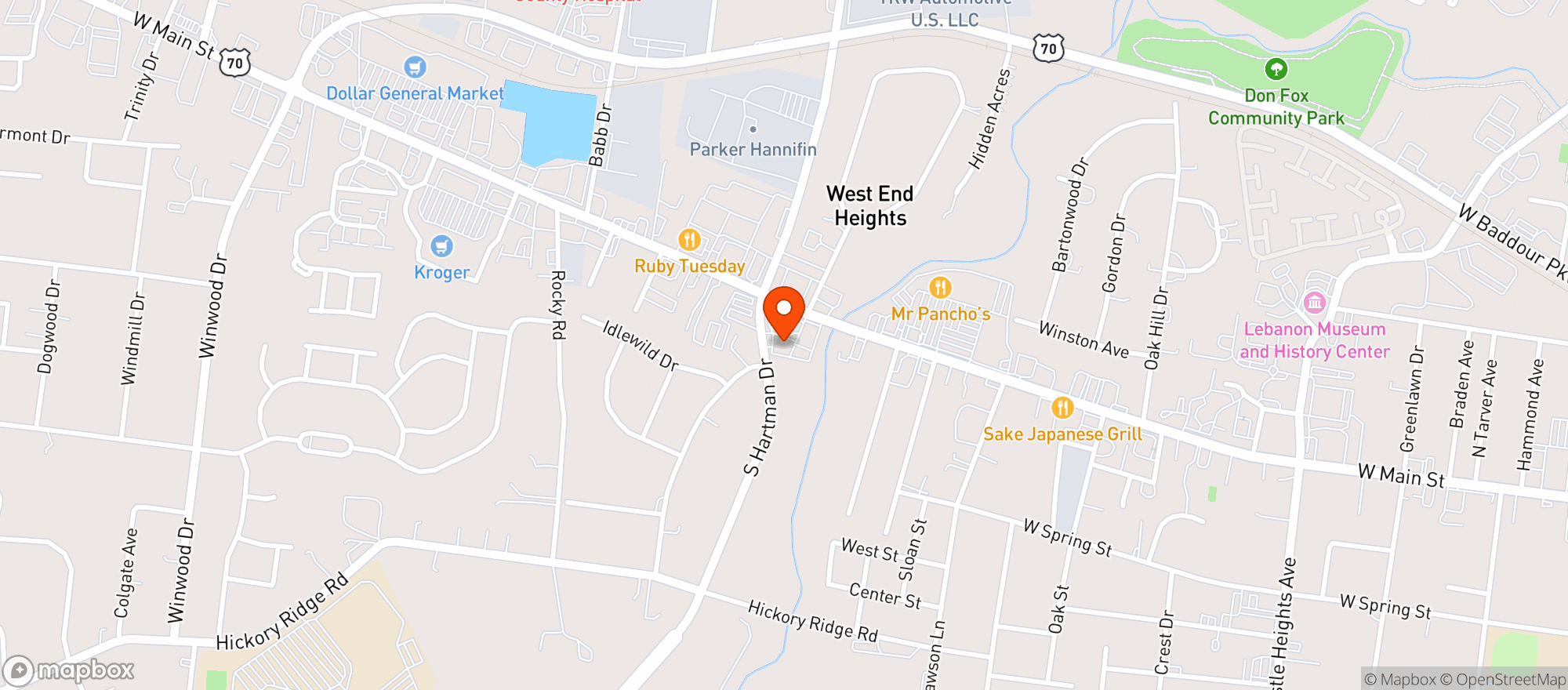 Map showing Lebanon Wine & Spirits