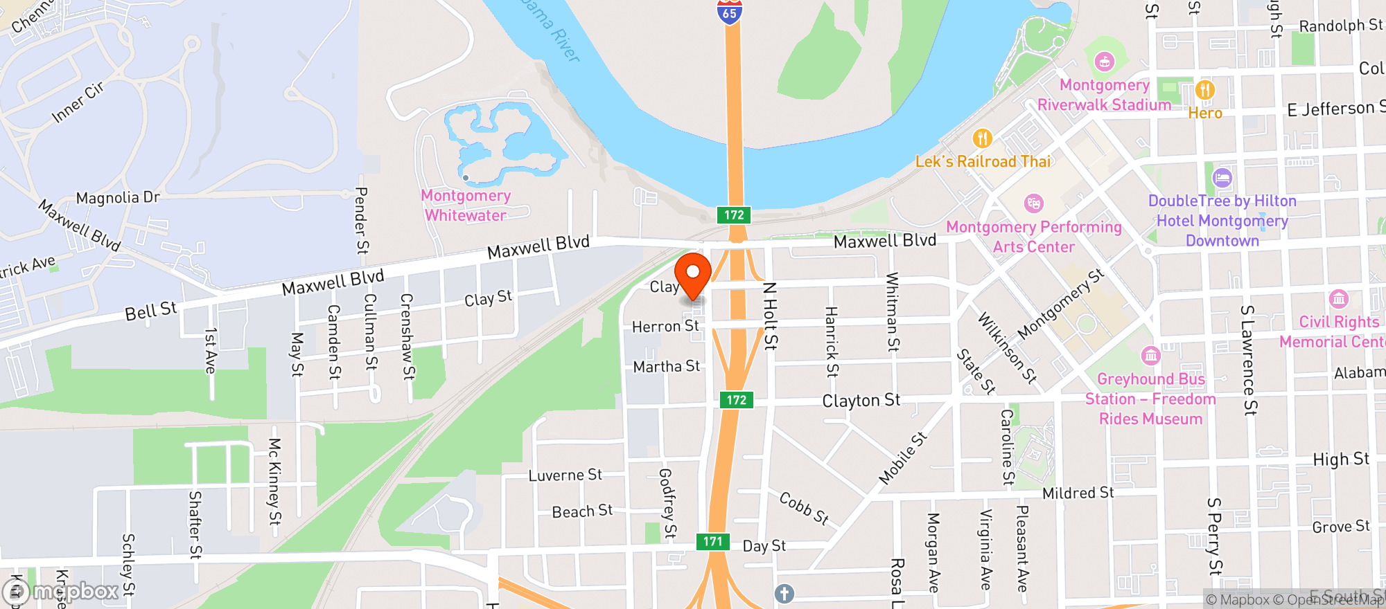 Map showing Circle K