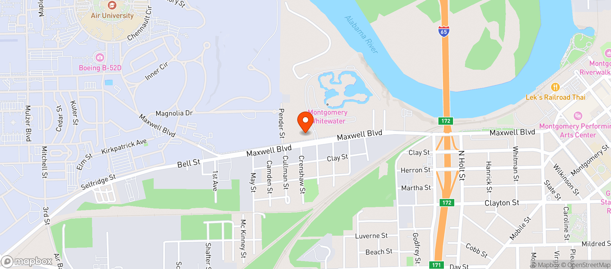 Map showing Montgomery Whitewater
