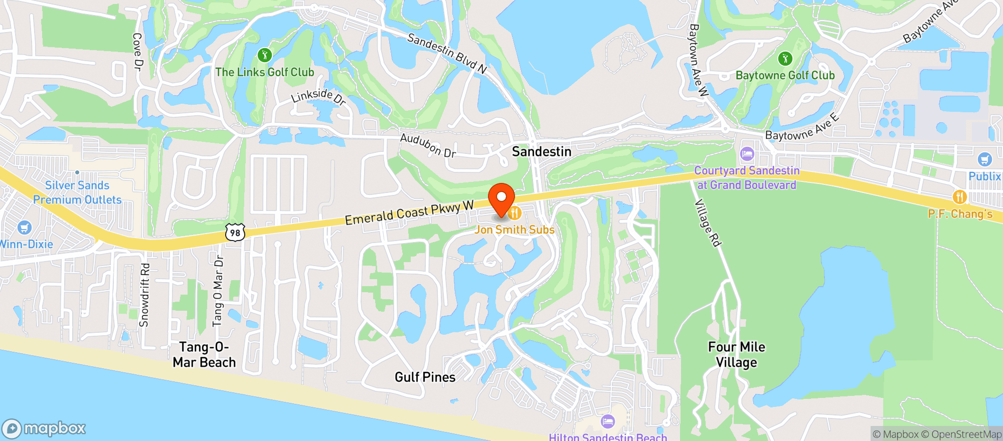 Map showing Bistro Bijoux