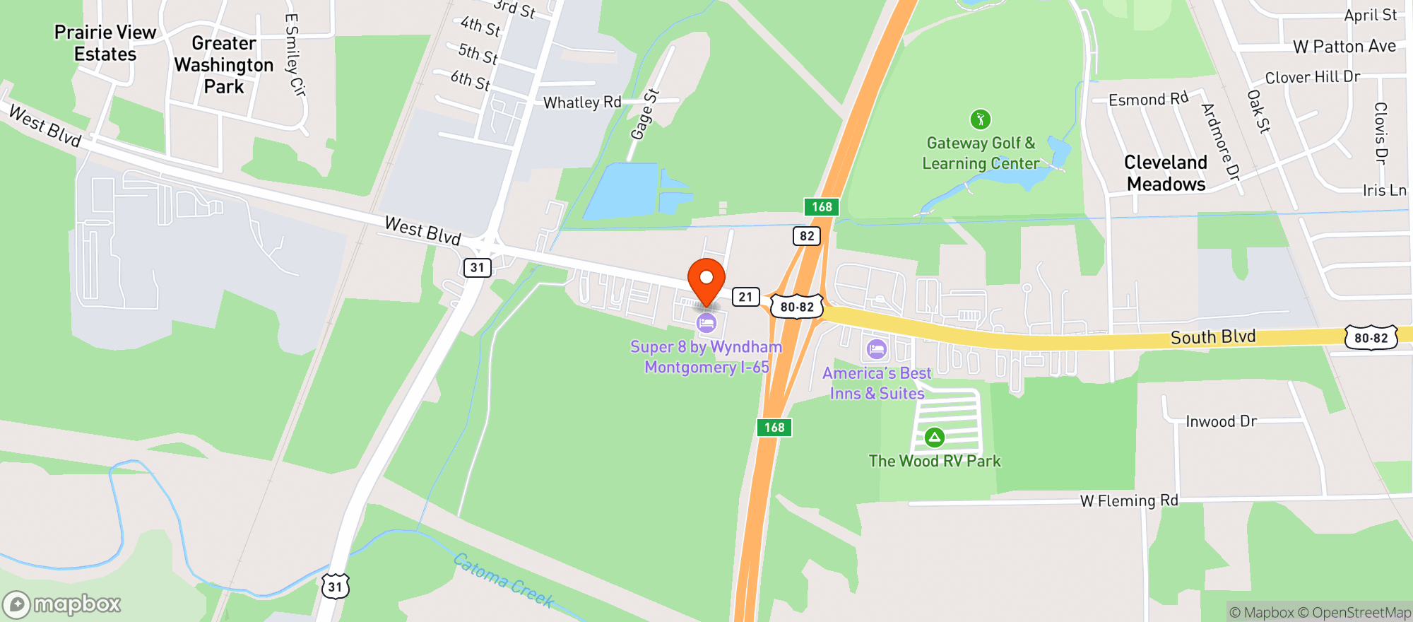 Map showing Quiktrip #7174