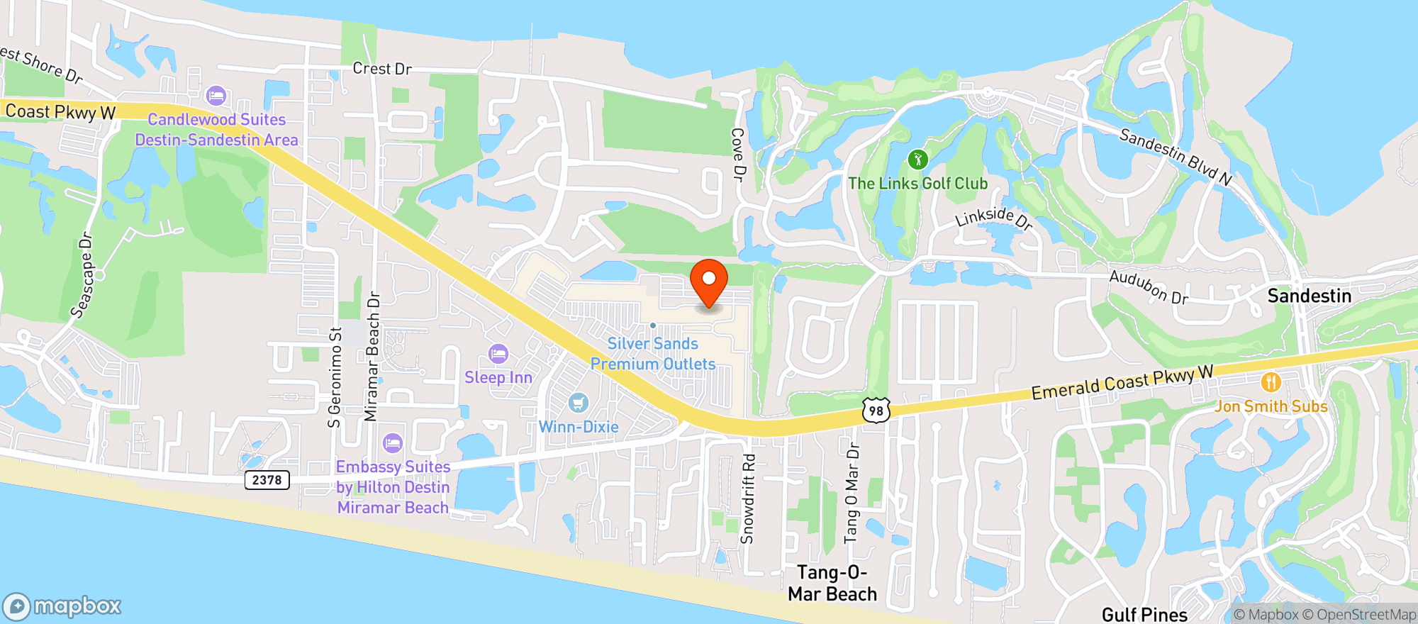 Map showing Carrabbas Italian Grill