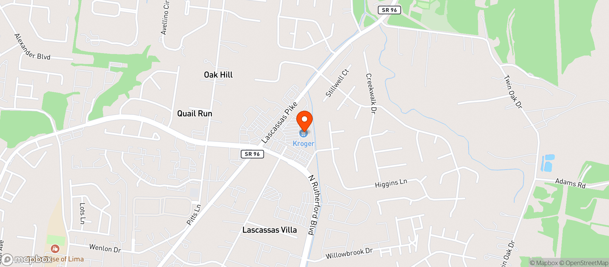 Map showing Kroger