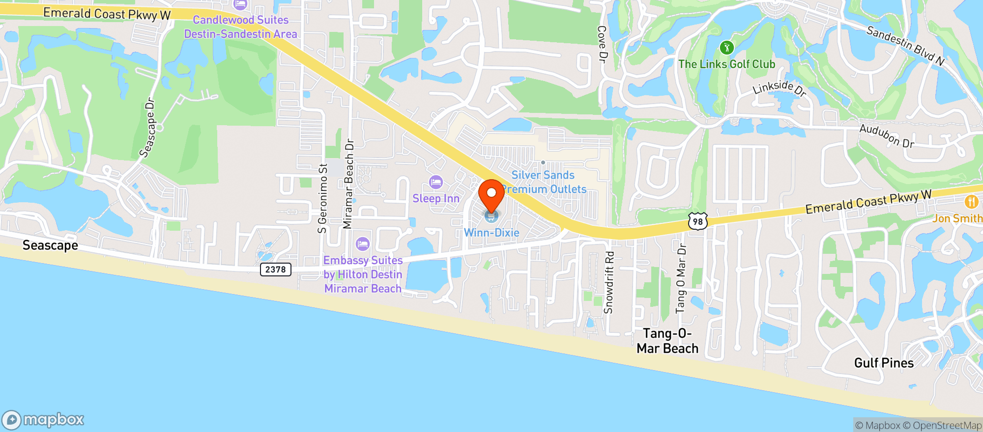 Map showing Winn Dixie Store #0510