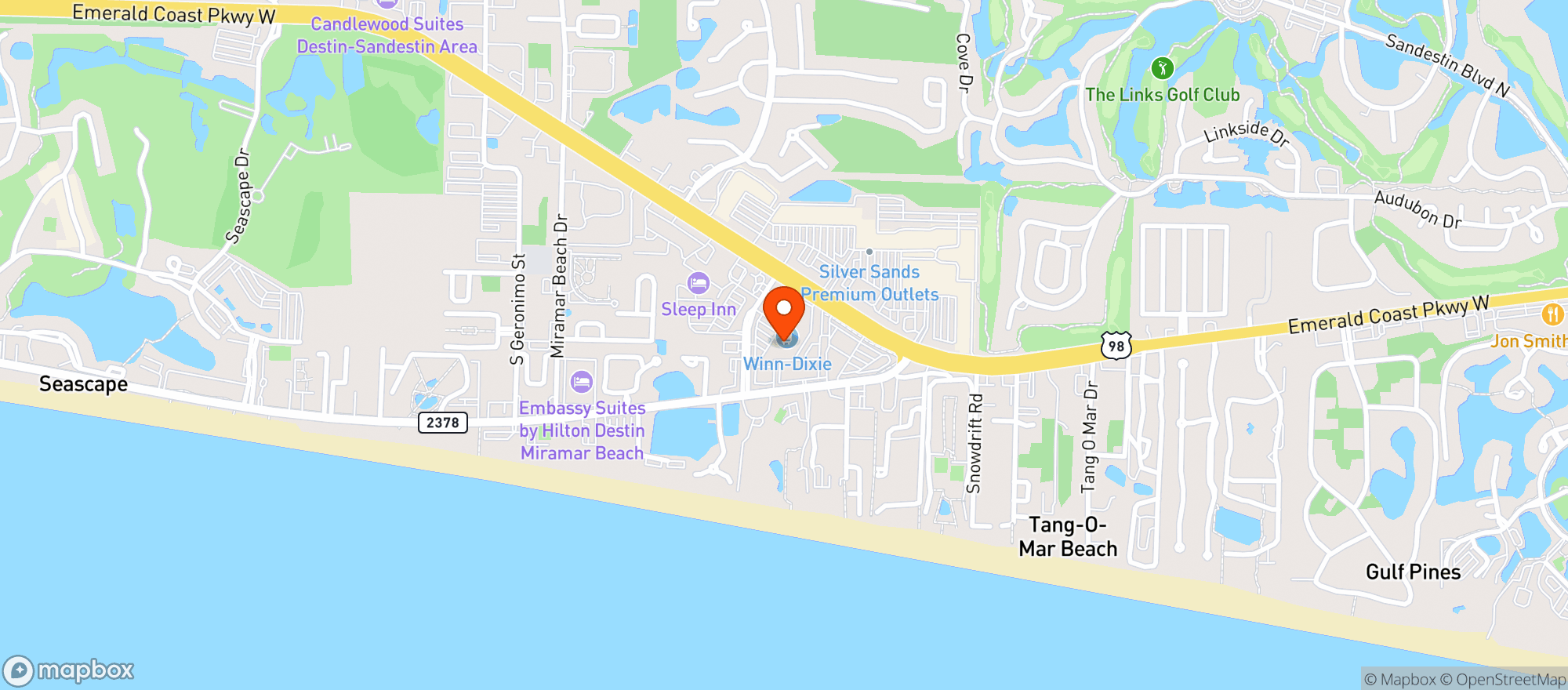 Map showing AUSTONS ON 98