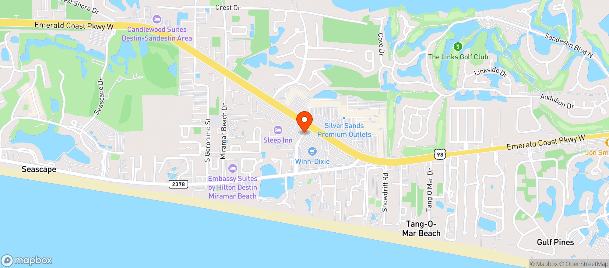 Map showing Winn Dixie Liquor Store