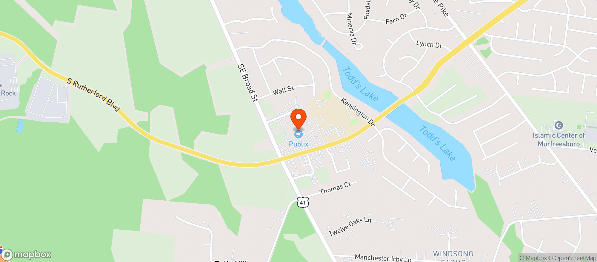 Map showing Publix