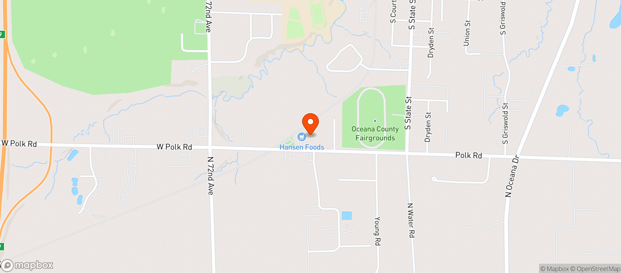 Map showing Hansen Food Center