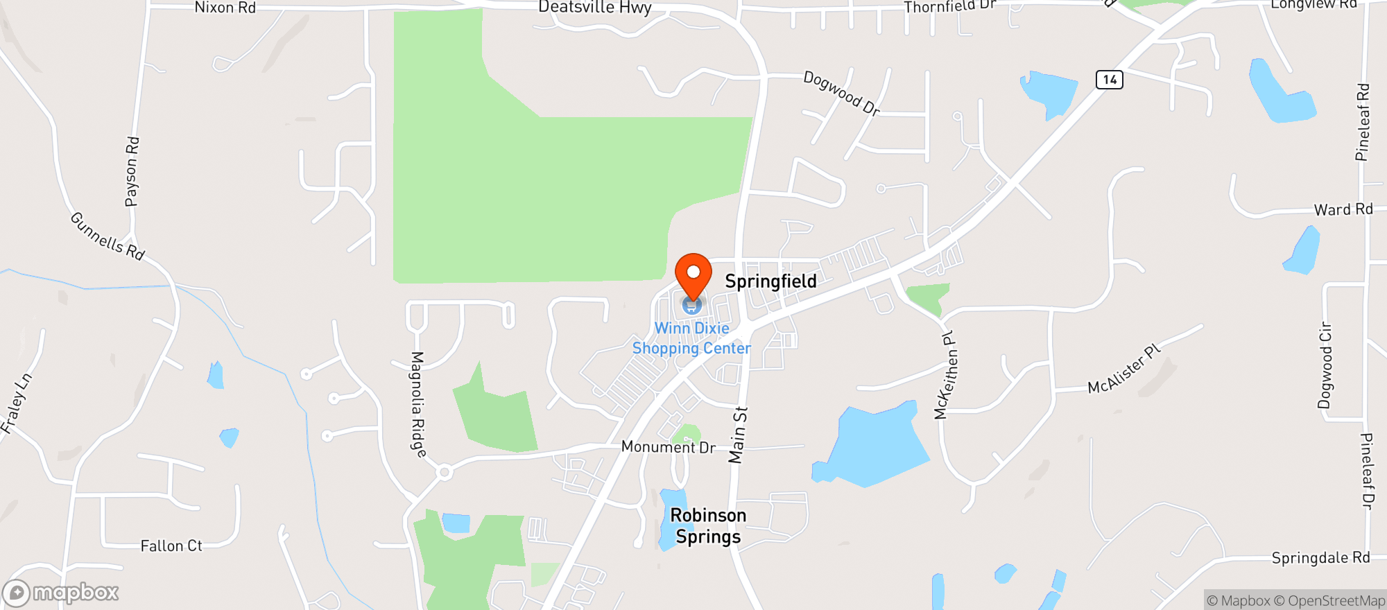 Map showing Winn Dixie #451