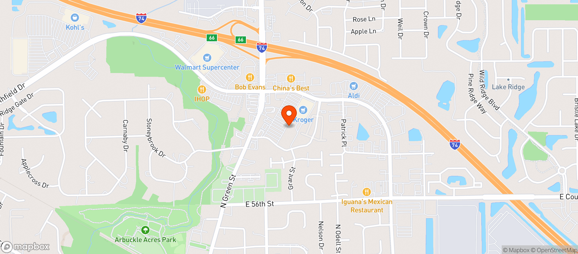 Map showing Green Street Pub & Eatery