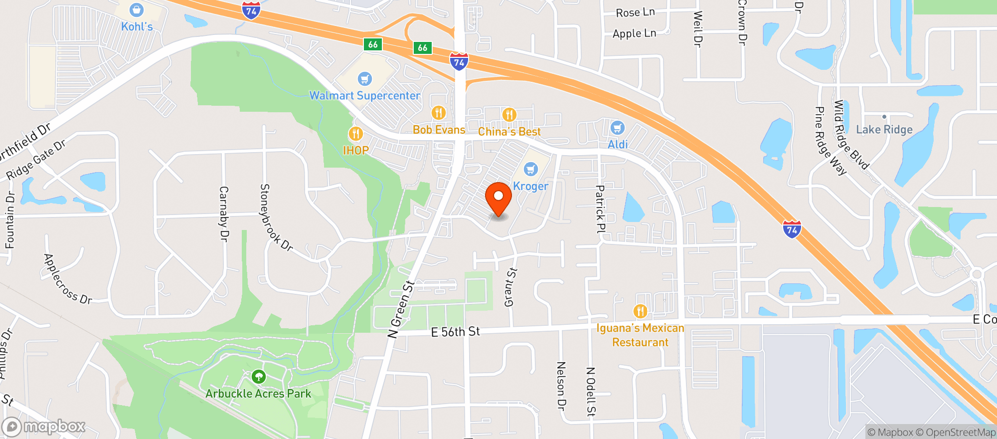 Map showing Kroger