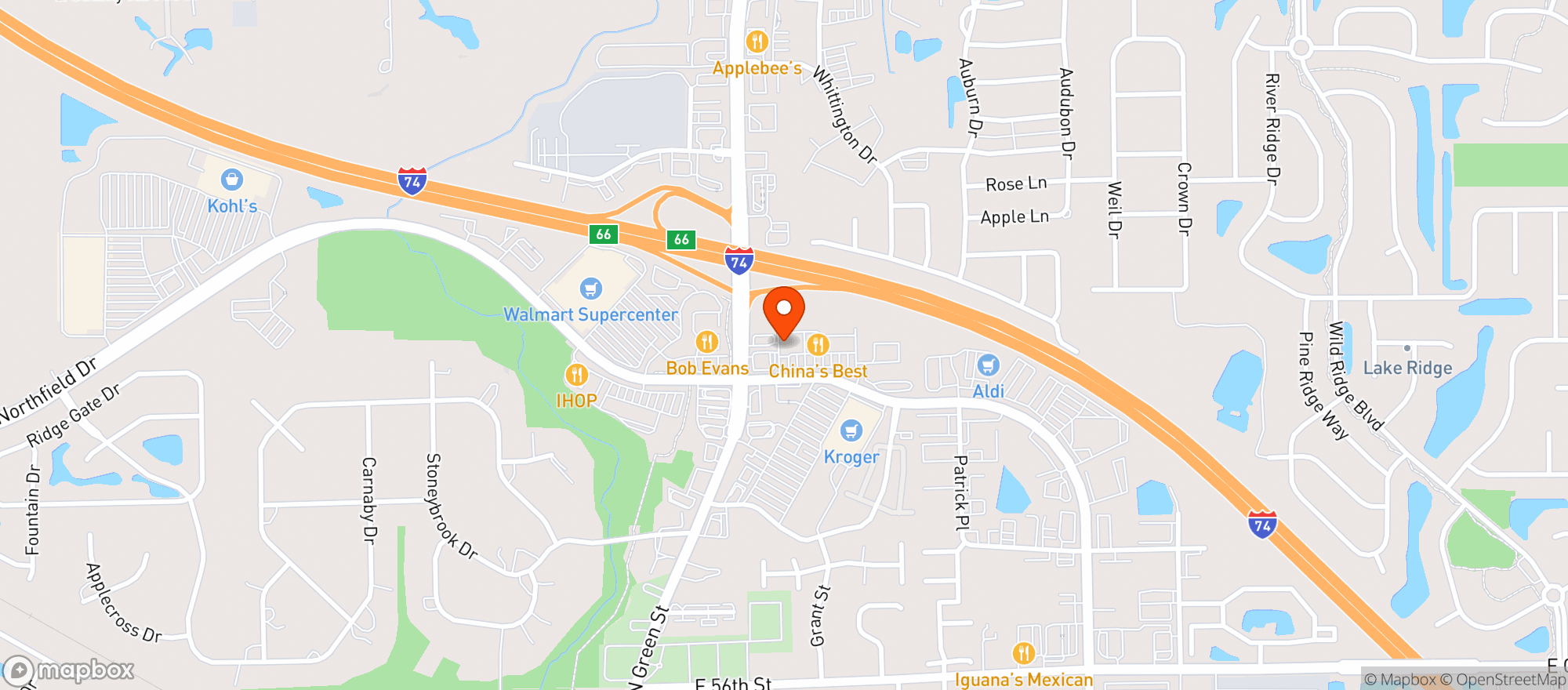 Map showing Big Red Liquors #0218