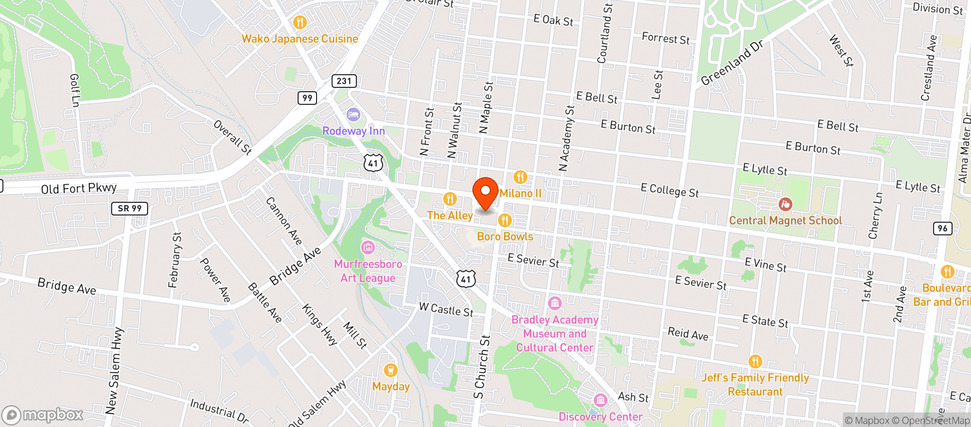 Map showing Joanie’s