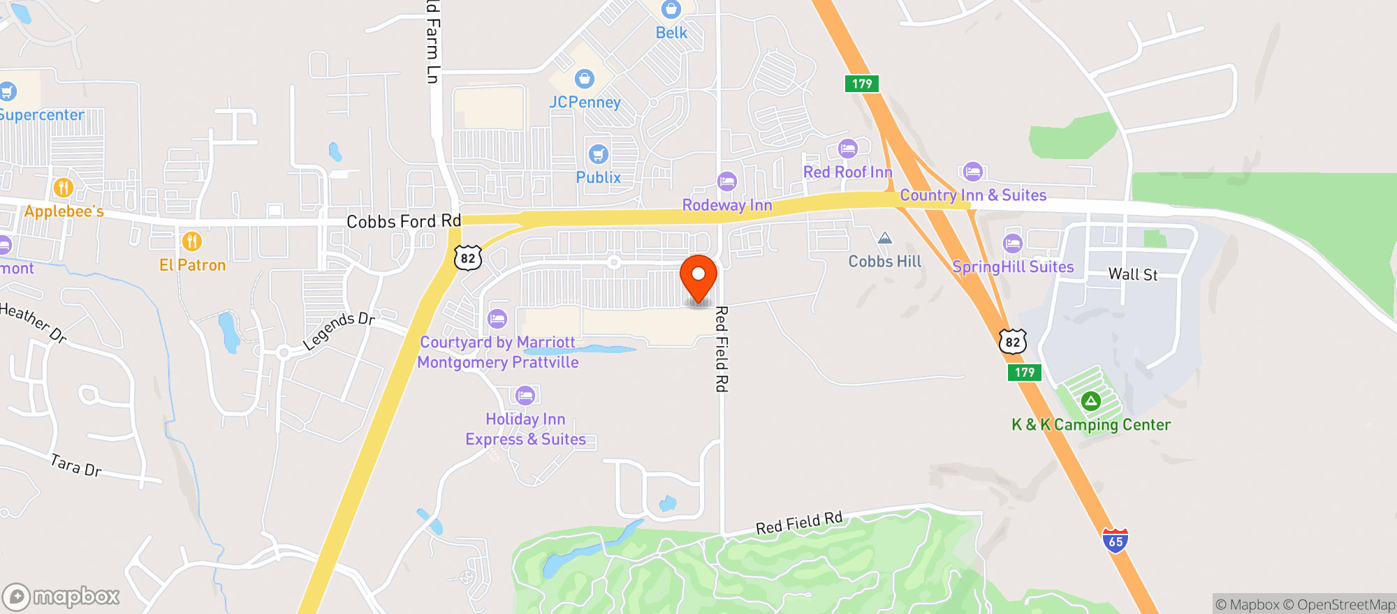 Map showing Target - Prattville