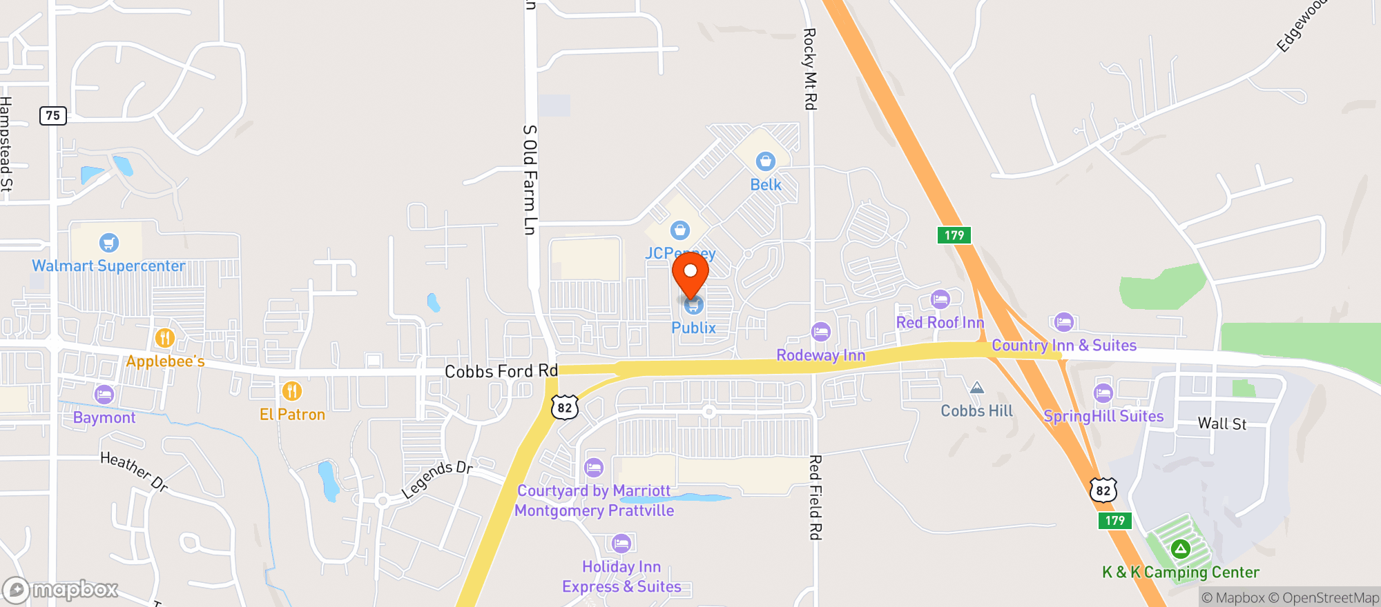 Map showing Publix