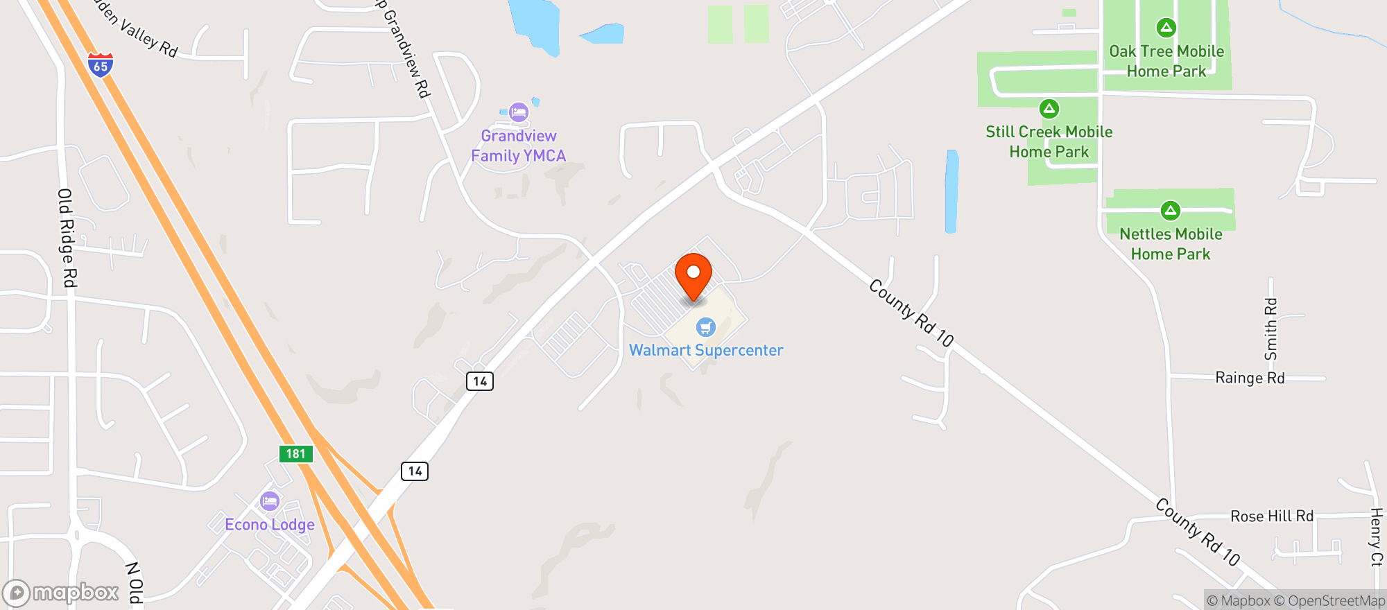 Map showing Walmart Supercenter